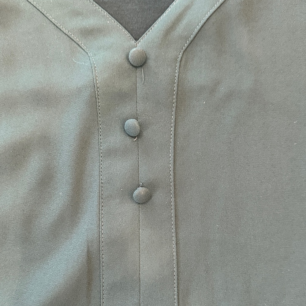 Fortune + Ivy Deep Teal Buttoned Blouse - Picture 3 of 8